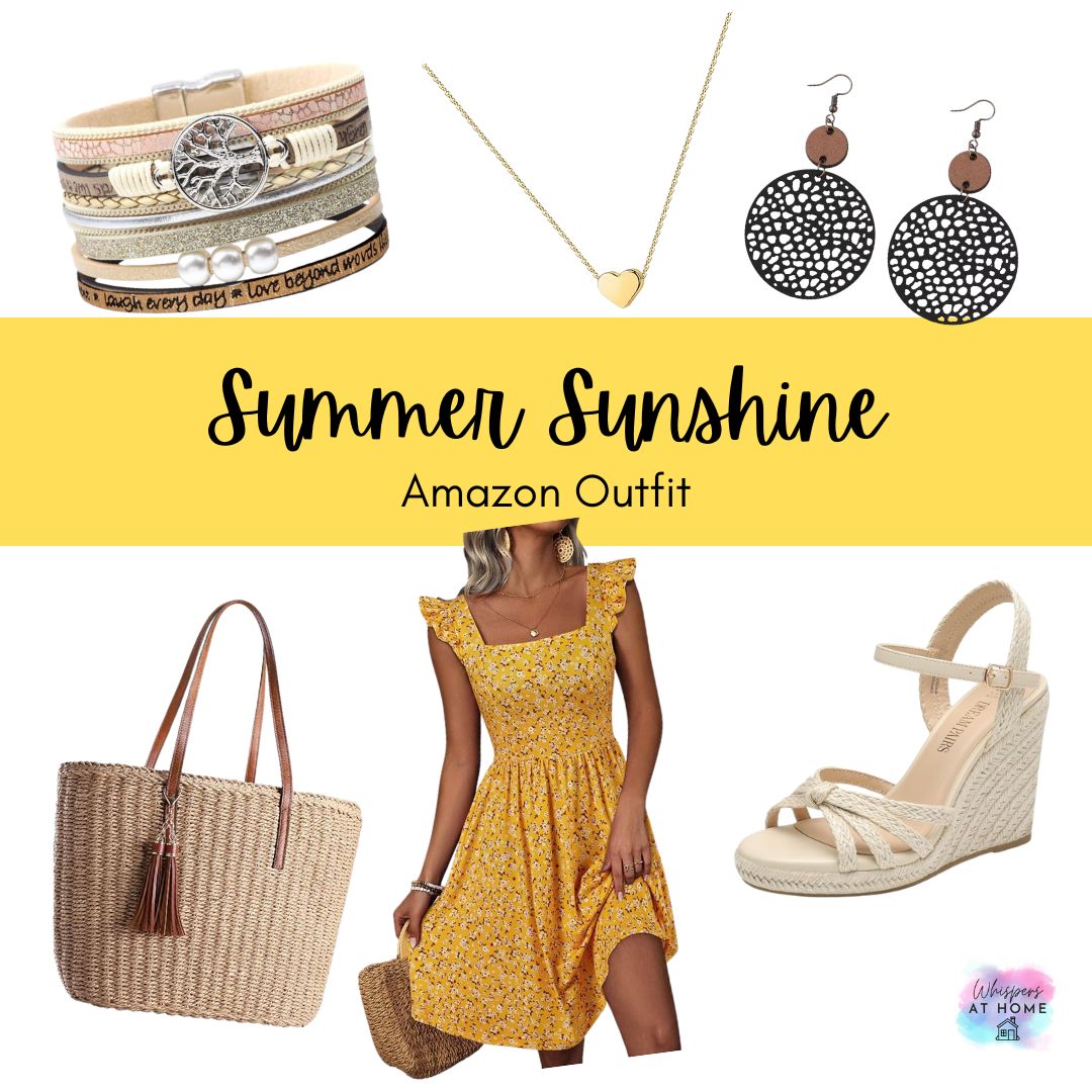 yellow cute summer outfit for moms 