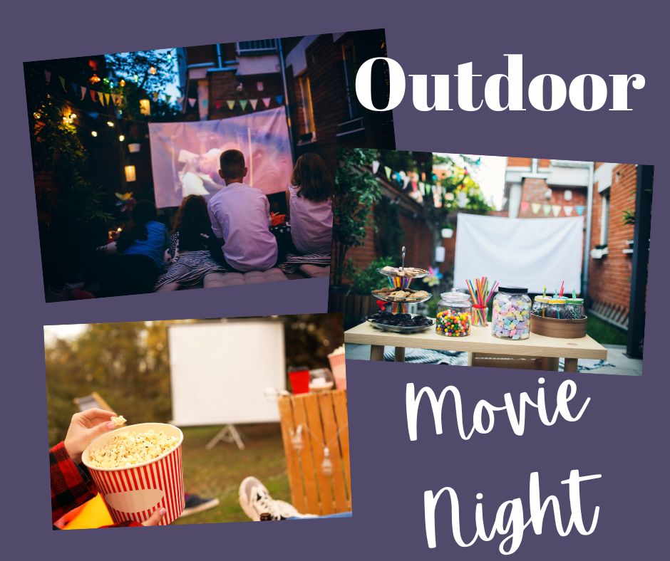 outdoor movie night is a great activty to do in the summer with your kids