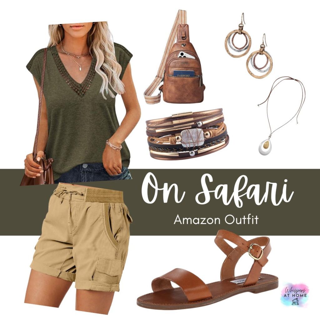 Nature safari outfit for moms using neutrals and earthy tones
