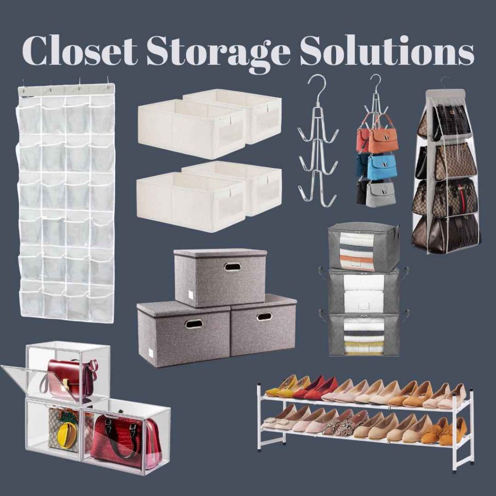 A variety of storage solutions to organize your closet